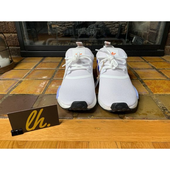 Youth 6.5 Adidas NMD R1 J “White Blue Pink” Athletic Running Sneakers ID9789 - Picture 3 of 7